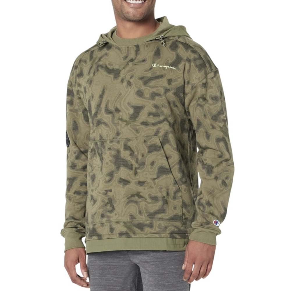 Champion Small Green Liquid Camo Fleece Hoodie